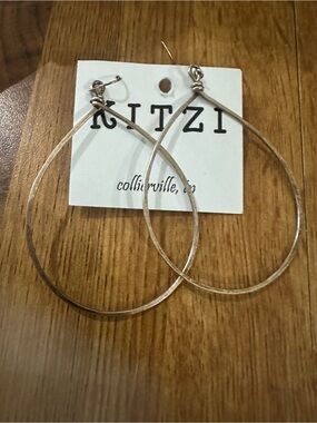 Gold Hoop Earrings - Thin Teardrop Hoops
